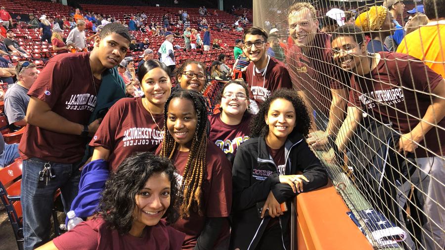 Students at College Night at Fenway Park